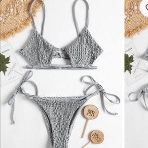 Zaful light gray bathing swim suit